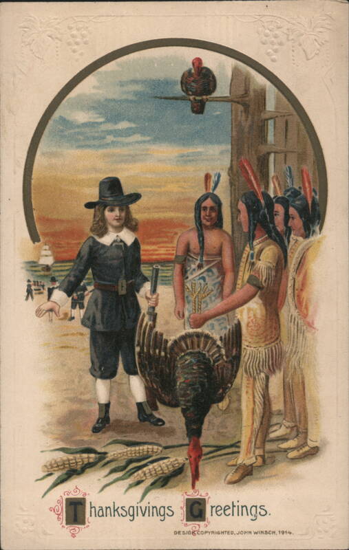 Thanksgiving Greetings. Pilgrims