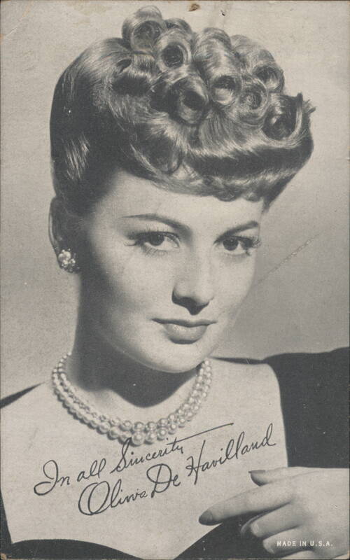 Olivia De Havilland with Curls and Pearl Necklace Actresses