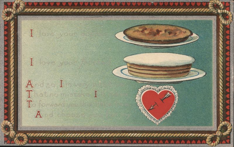 Valentine's Day Rebus Poem with Pies, Tarts, and Heart