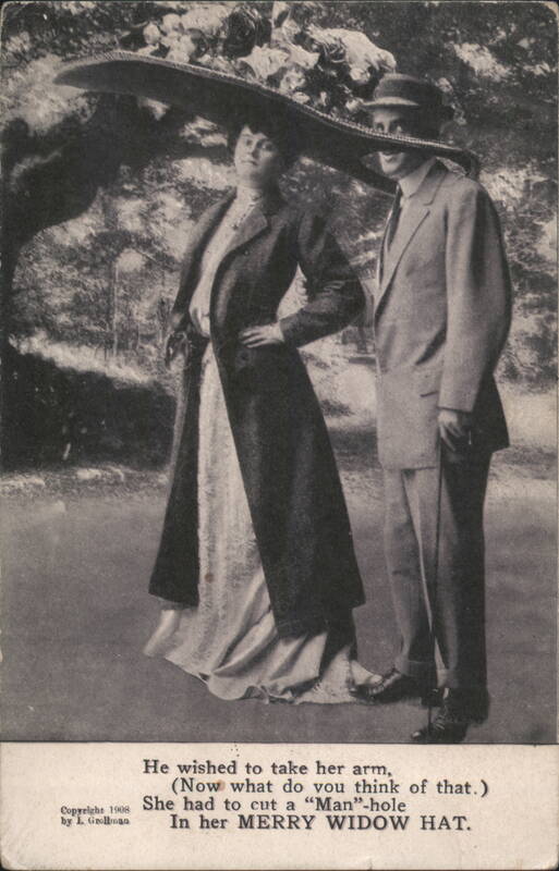 Comic: Man-hole in Merry Widow Hat with Couple L. Grollman