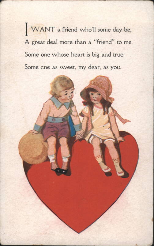 Children on Red Heart with Valentine's Day Poem