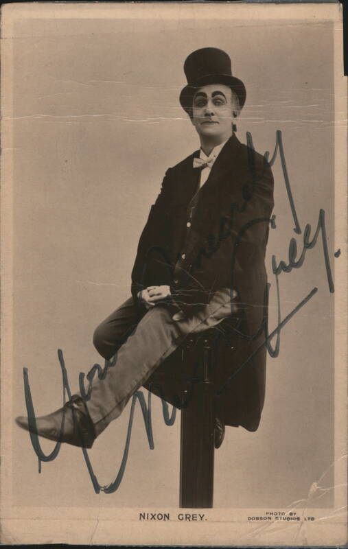 Nixon Grey in Theatrical Makeup and Top Hat, Signed Portrait
