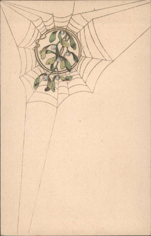 Mistletoe Sprig in Spiderweb Design Christmas