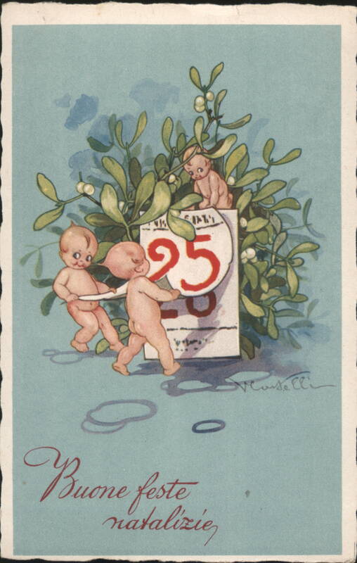 Christmas Cherubs with Mistletoe and Calendar Page 25