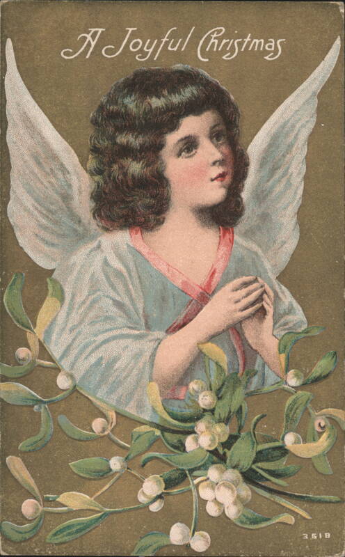 A Joyful Christmas Angel with Mistletoe Angels