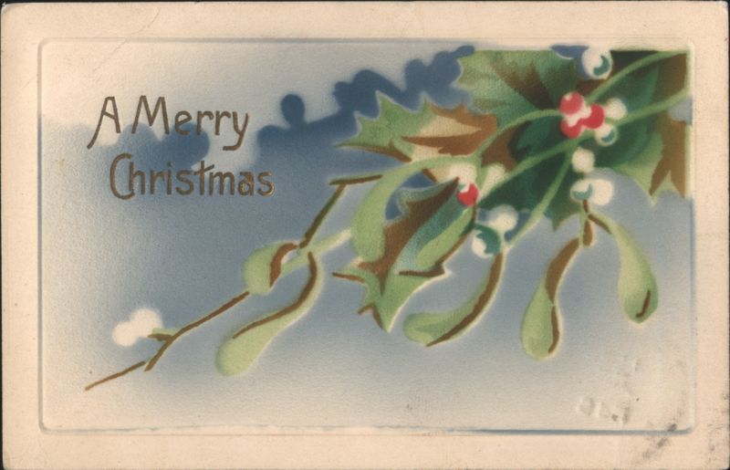 A Merry Christmas with Holly and Mistletoe