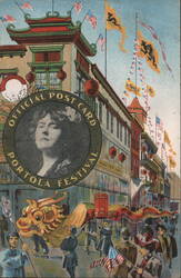 Portola Festival, Chinatown Dragon Parade, San Francisco, 1909 Postcard