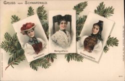 Black Forest Women in Traditional German Costumes, Gutach, Markgräflerland Postcard