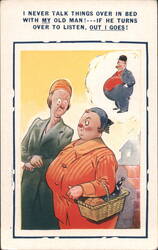 Comic: I Never Talk Things Over in Bed with My Old Man Postcard