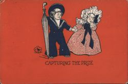Capturing the Prize Children with Sailor Boy and Girl Postcard