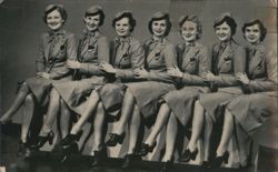 United Air Stewardesses, Seven Women in Uniform Postcard