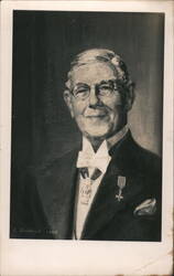 Fred Russell Signed Portrait - Season's Greetings 1948 Postcard