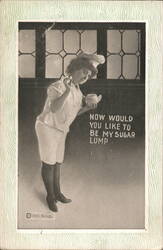 Woman Chef Asks 'How Would You Like To Be My Sugar Lump' Postcard
