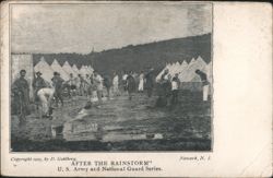 U.S. Army and National Guard Camp After Rainstorm, 1905 Postcard