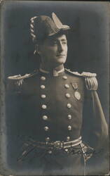 Arthur Prince in Military Uniform Portrait, Autographed Postcard