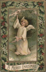 Angel with Flowering Branches, A Merry Christmas Postcard