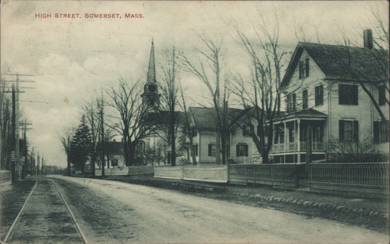 High Street, Church & Houses, Somerset, MA Massachusetts