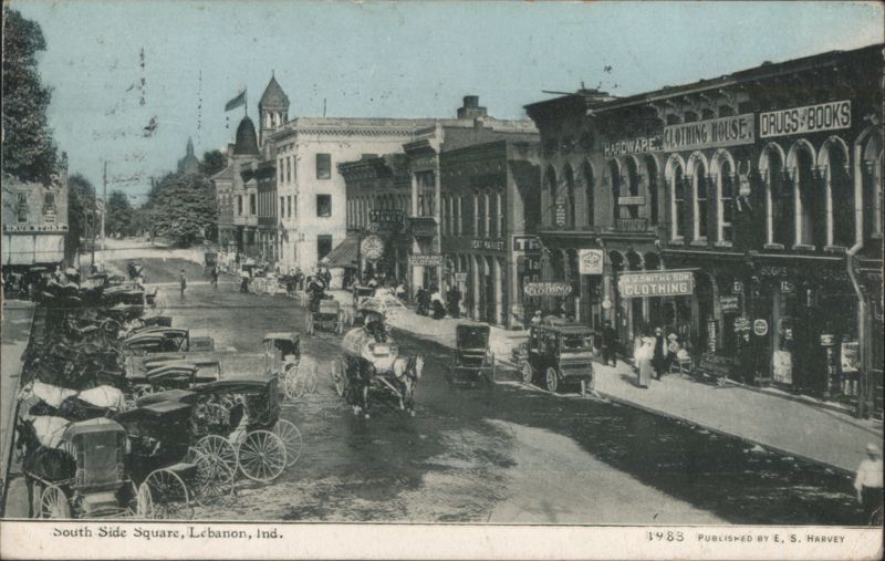 South Side Square, Street Scene, Lebanon, IN Indiana