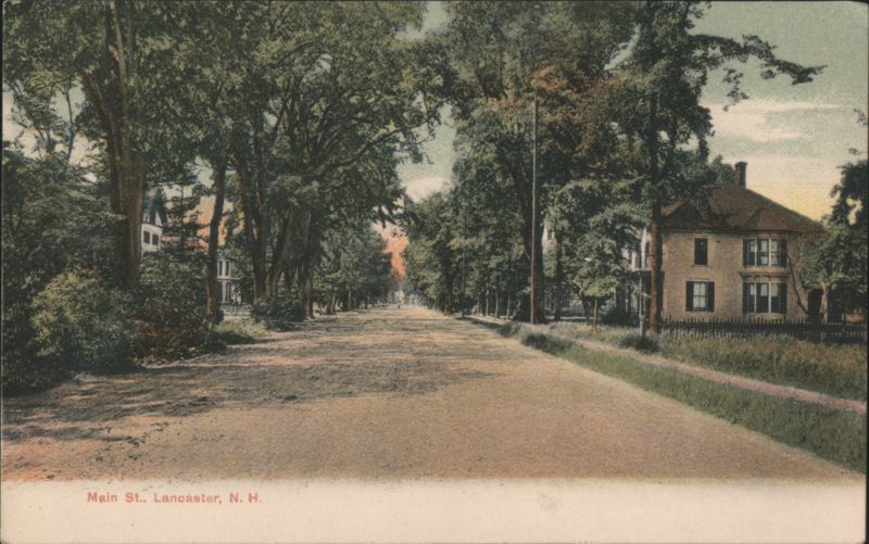 Main St. Lancaster, NH - Tree-lined Street View New Hampshire