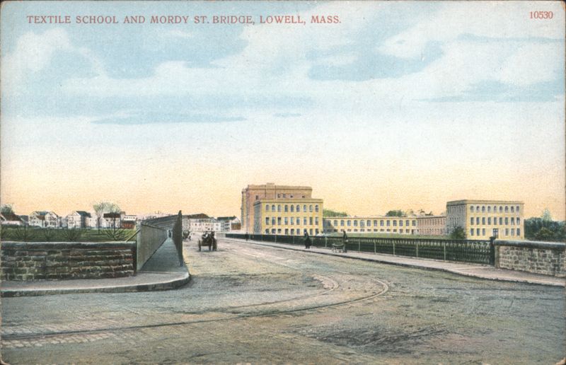 Textile School and Mordy St. Bridge, Lowell, MA Massachusetts