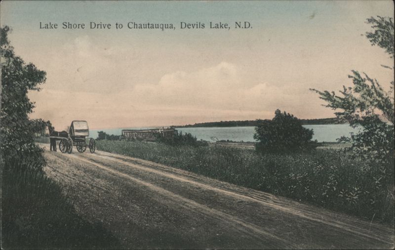 Lake Shore Drive to Chautauqua, Devils Lake, N.D. North Dakota
