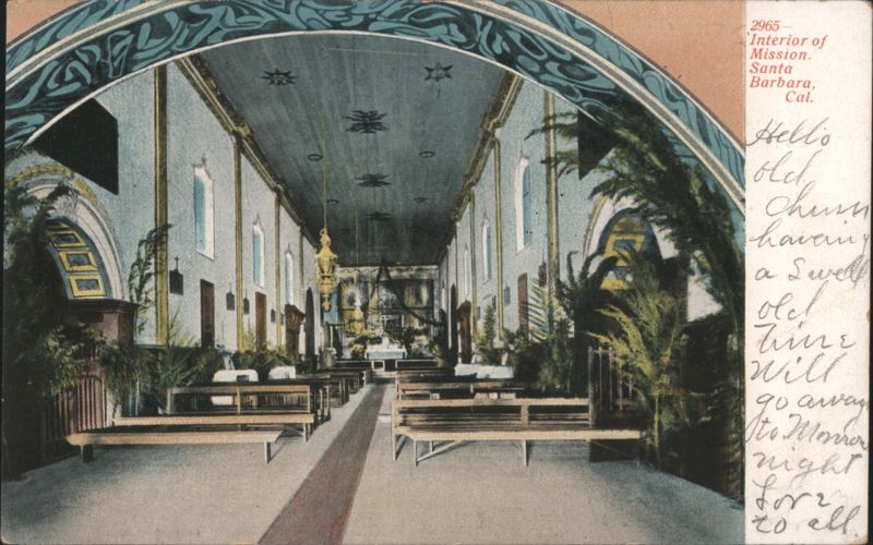 Interior of Mission Santa Barbara, CA California