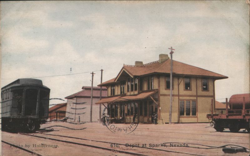 Depot at Sparks, Nevada with Train Car Holderness