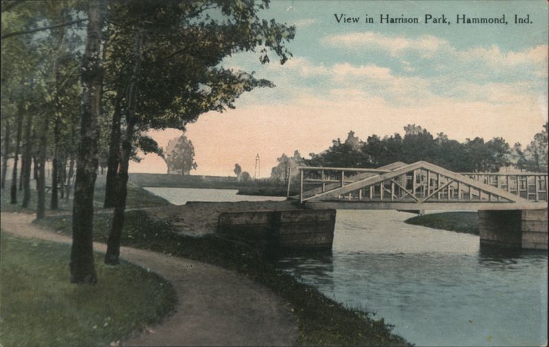 Harrison Park, Bridge over Waterway Hammond Indiana