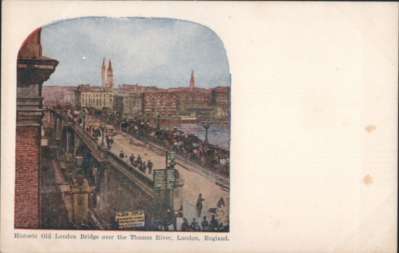 Historic Old London Bridge over Thames River England