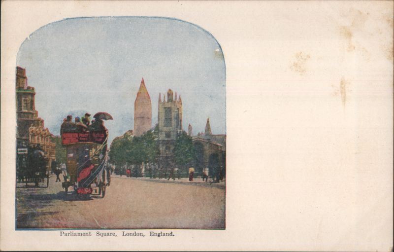 Parliament Square, London with Double-Decker Bus United Kingdom
