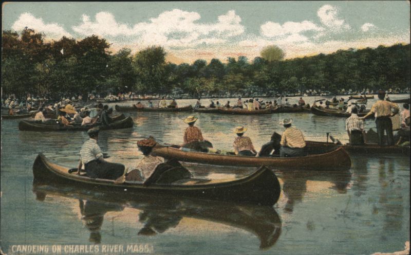 Canoeing on Charles River, MA Massachusetts