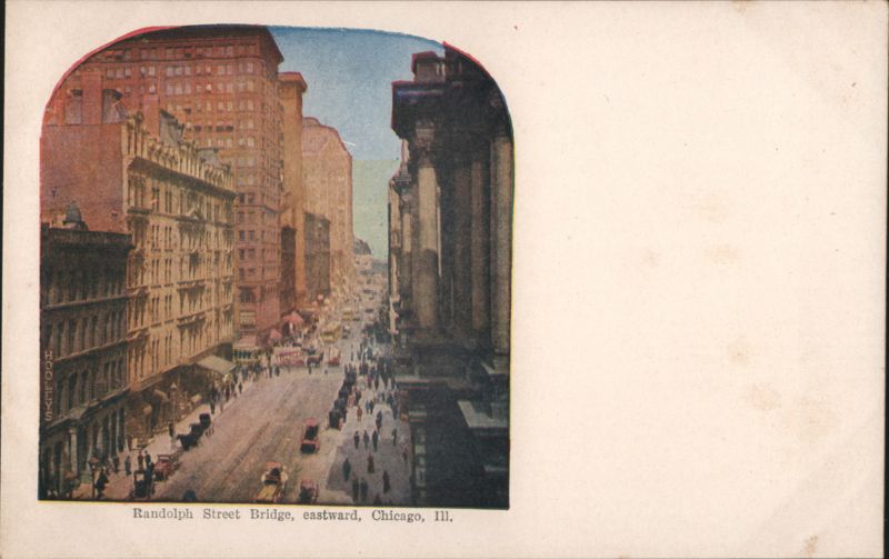 Randolph Street Bridge, eastward Chicago Illinois