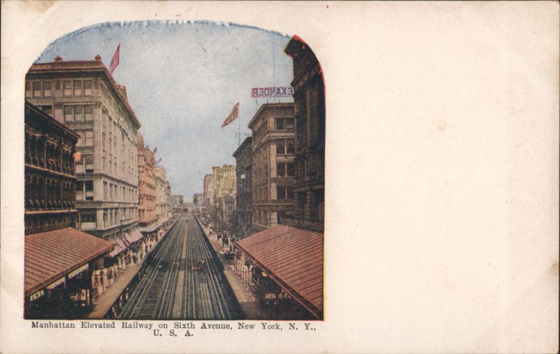 Manhattan Elevated Railway on Sixth Avenue, New York