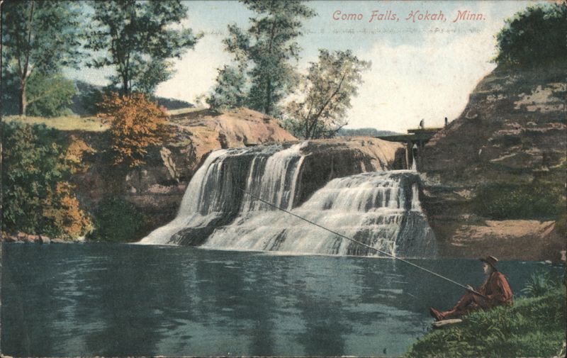 Como Falls, Hokah, Minn. with Fisherman Minnesota