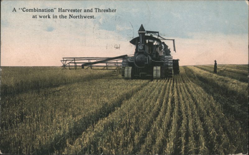 Combination Harvester and Thresher at work in the Northwest