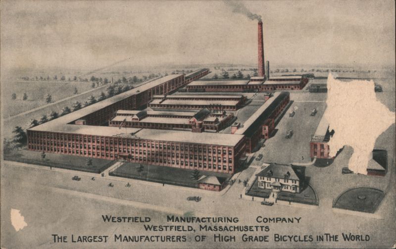 Westfield Mfg Co. Bicycle Factory, Largest in World, MA Massachusetts