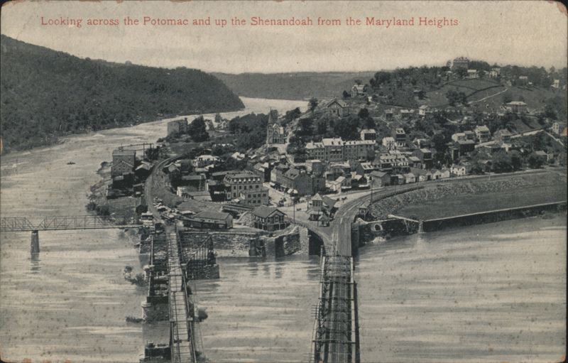 Looking across Potomac & Shenandoah from Maryland Heights Harpers Ferry West Virginia