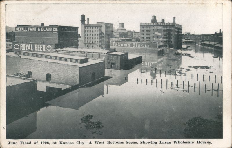 1908 Kansas City Flood, West Bottoms Wholesale Houses Missouri