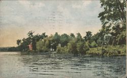 Waterfront Scene with Trees & Swing Set, Hinsdale, IL Postcard