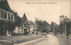 Upper Terrace, White River Junction, VT residential street Postcard