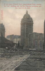O'Farrell St, Call Building, San Francisco Earthquake 1906 Postcard
