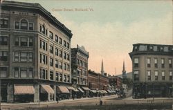 Center Street, Rutland, VT Postcard