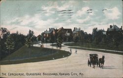 The Concourse, Gladstone Boulevard, Horse Carriage Postcard