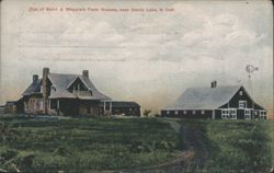 Barrd & Whipple's Farm Houses, near Devils Lake, ND Postcard