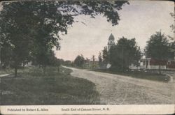 South End of Canaan Street, NH with Church Steeple Postcard