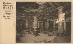 Prince George Hotel Italian Room, New York Postcard