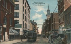 Church Street, East from 7th Avenue, Nashville, TN Postcard