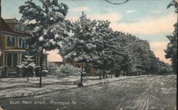 South Main Street, Snowy Winter Scene Postcard