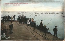 Fishing Scene, Avalon, Santa Catalina Island, CA Postcard