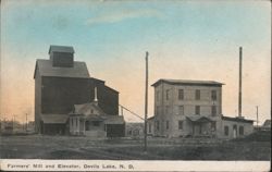 Farmers' Mill and Elevator, Devils Lake, ND Postcard